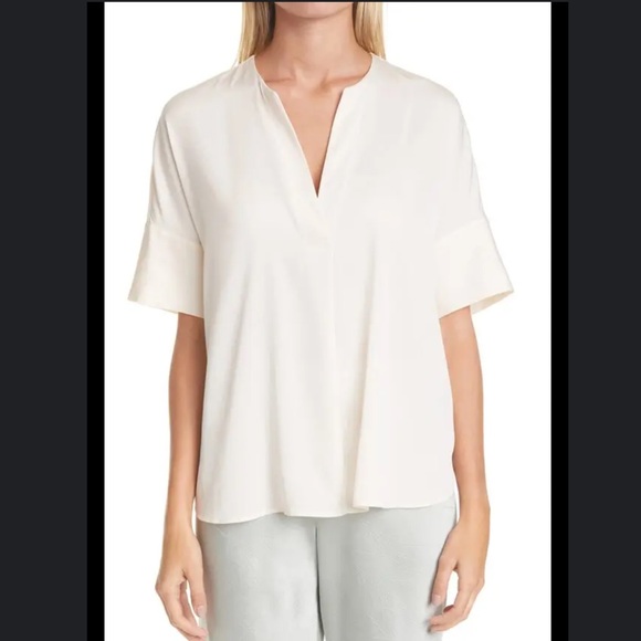 VINCE Stretch Silk Popover Top - Chiffon sz S #B1 - Picture 1 of 5